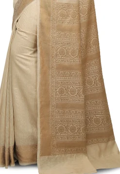 Banarasi Muga Silk Saree in Light Beige