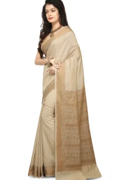 Banarasi Muga Silk Saree in Light Beige