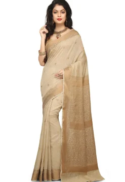 Banarasi Muga Silk Saree in Beige