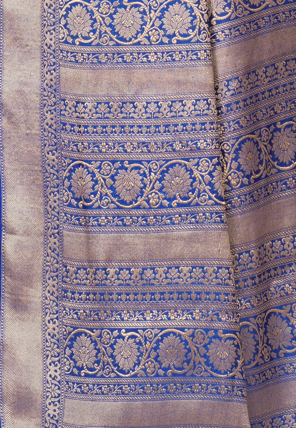Banarasi Muga Silk Saree in Indigo Blue