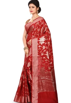 Banarasi Muga Silk Saree in Maroon