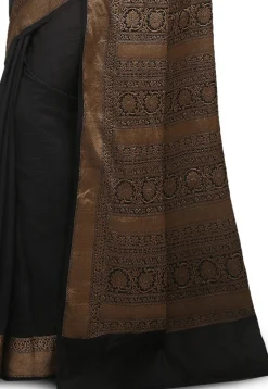 Banarasi Muga Silk Saree in Black