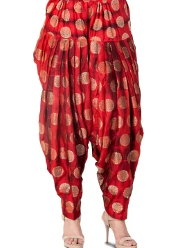 Banarasi Patiala in Shaded Red