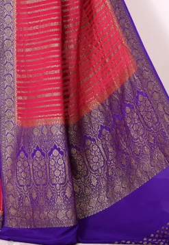 Banarasi Pure Chiffon Saree in Magenta
