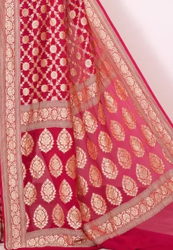 Banarasi Pure Chiffon Saree in Red