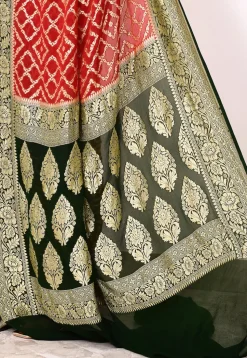 Banarasi Pure Chiffon Saree in Red