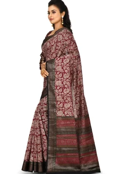 Banarasi Pure Cotton Handloom Saree in Maroon