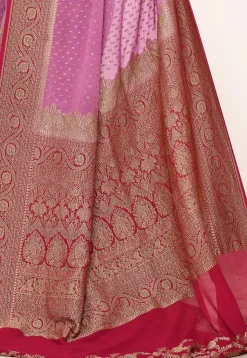Banarasi Pure Crepe Silk Saree in Light Purple