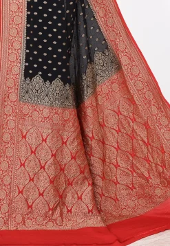 Banarasi Pure Crepe Silk Saree in Black