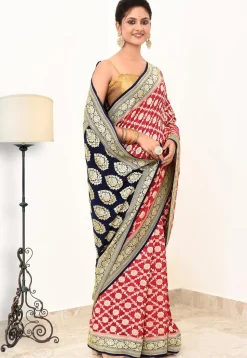 Banarasi Pure Crepe Silk Saree in Red