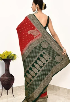 Banarasi Pure Crepe Silk Saree in Maroon