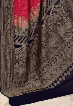 Banarasi Pure Crepe Silk Saree in Pink