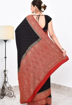 Banarasi Pure Crepe Silk Saree in Black