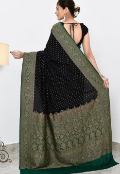 Banarasi Pure Crepe Silk Saree in Black