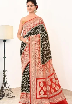 Banarasi Pure Crepe Silk Saree in Black