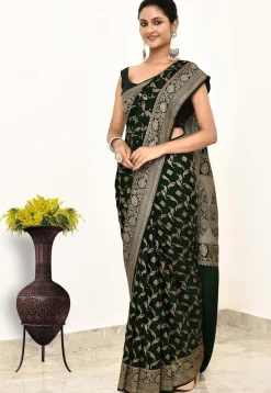 Banarasi Pure Crepe Silk Saree in Black