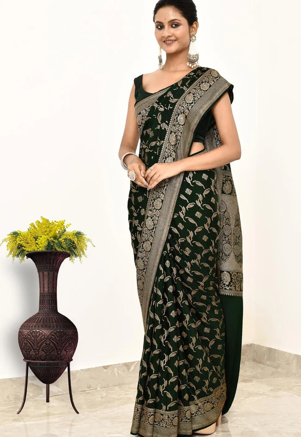 Banarasi Pure Crepe Silk Saree in Black