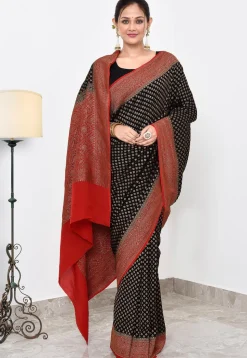Banarasi Pure Crepe Silk Saree in Black