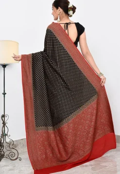 Banarasi Pure Crepe Silk Saree in Black