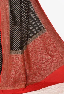 Banarasi Pure Crepe Silk Saree in Black