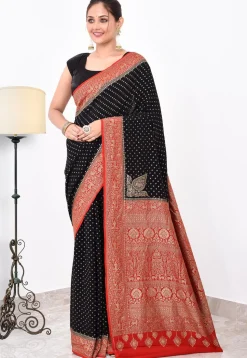 Banarasi Pure Crepe Silk Saree in Black