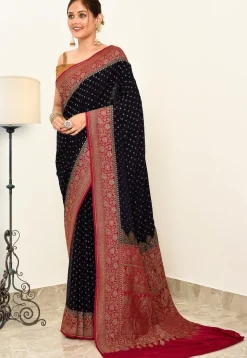 Banarasi Pure Crepe Silk Saree in Black