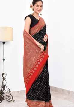 Banarasi Pure Crepe Silk Saree in Black