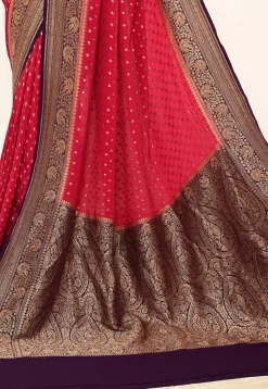 Banarasi Pure Crepe Silk Saree in Maroon