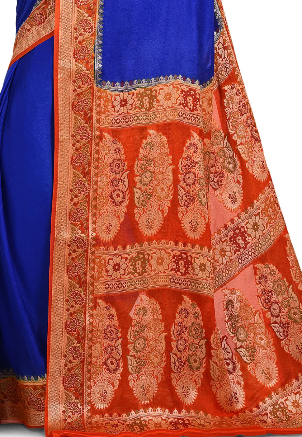 Banarasi Pure Georgette Silk Saree in Royal Blue