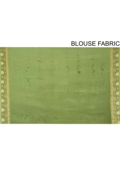 Banarasi Pure Georgette Saree in Olive Green
