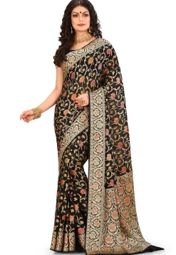 Banarasi Pure Georgette Silk Saree in Black