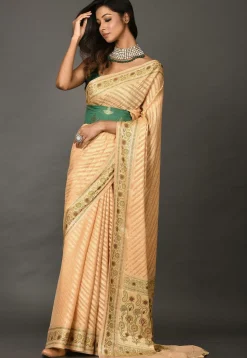 Banarasi Pure Georgette Saree in Light Peach