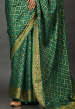 Banarasi Pure Georgette Saree in Dark Green