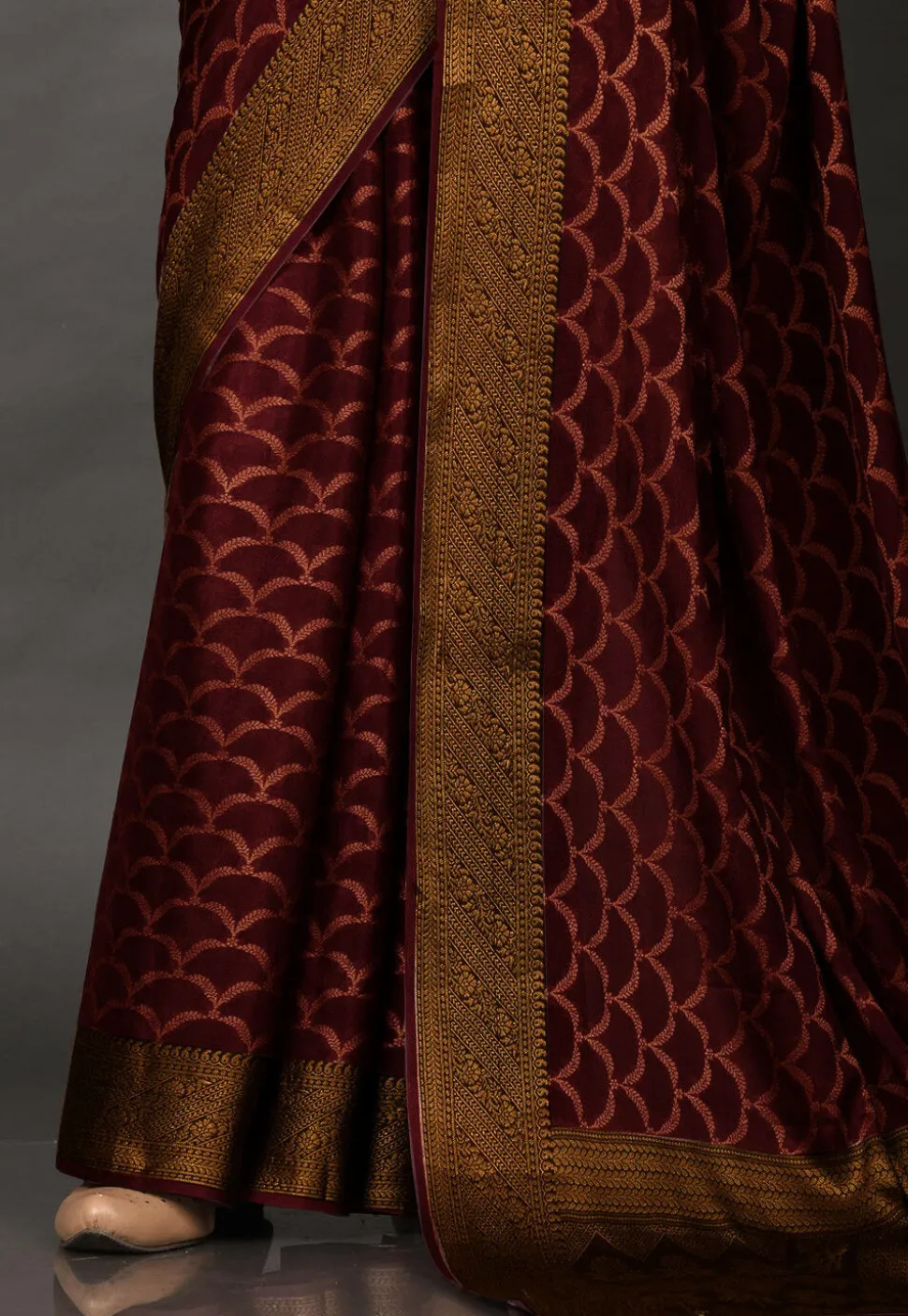 Banarasi Pure Georgette Saree in Wine