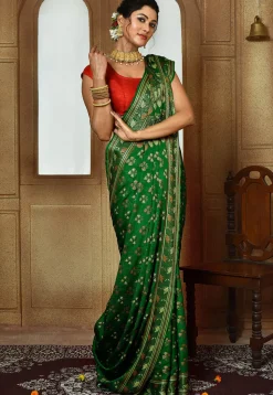 Banarasi Pure Georgette Silk Saree in Green