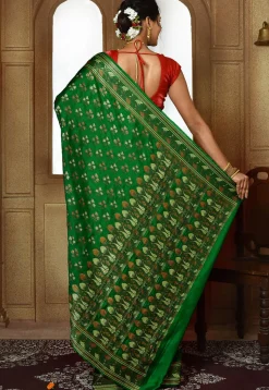 Banarasi Pure Georgette Silk Saree in Green