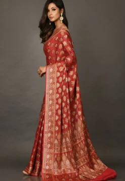 Banarasi Pure Georgette Saree in Red