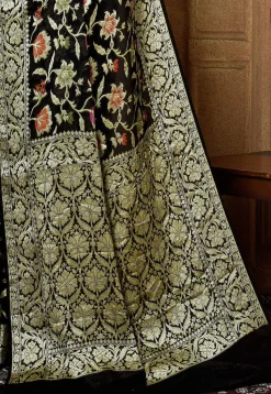 Banarasi Pure Georgette Silk Saree in Black