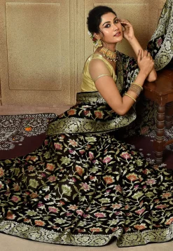 Banarasi Pure Georgette Silk Saree in Black