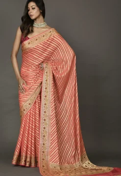 Banarasi Pure Georgette Saree in Peach