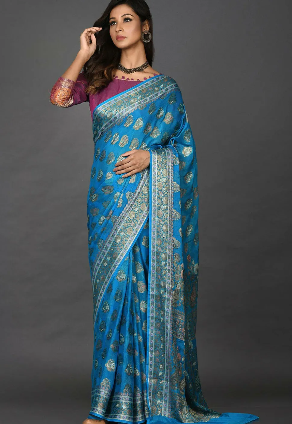Banarasi Pure Georgette Saree in Blue