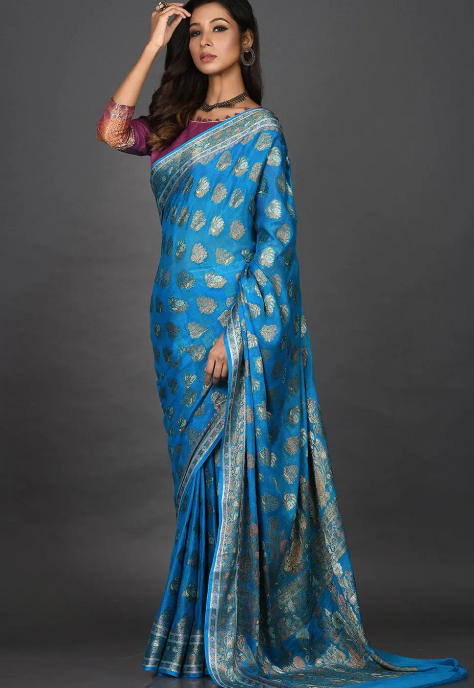 Banarasi Pure Georgette Saree in Blue