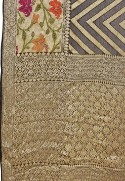 Banarasi Pure Georgette Silk Saree in Beige