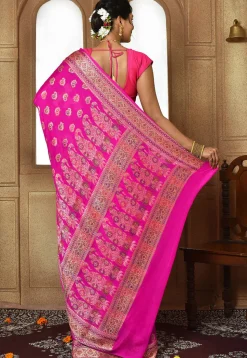 Banarasi Pure Georgette Silk Saree in Pink