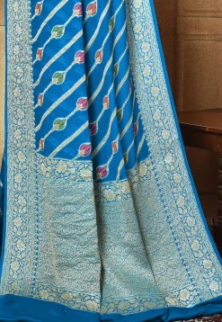 Banarasi Pure Georgette Silk Saree in Blue
