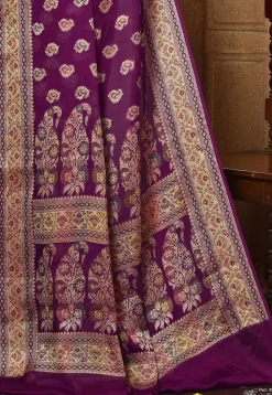 Banarasi Pure Georgette Silk Saree in Purple