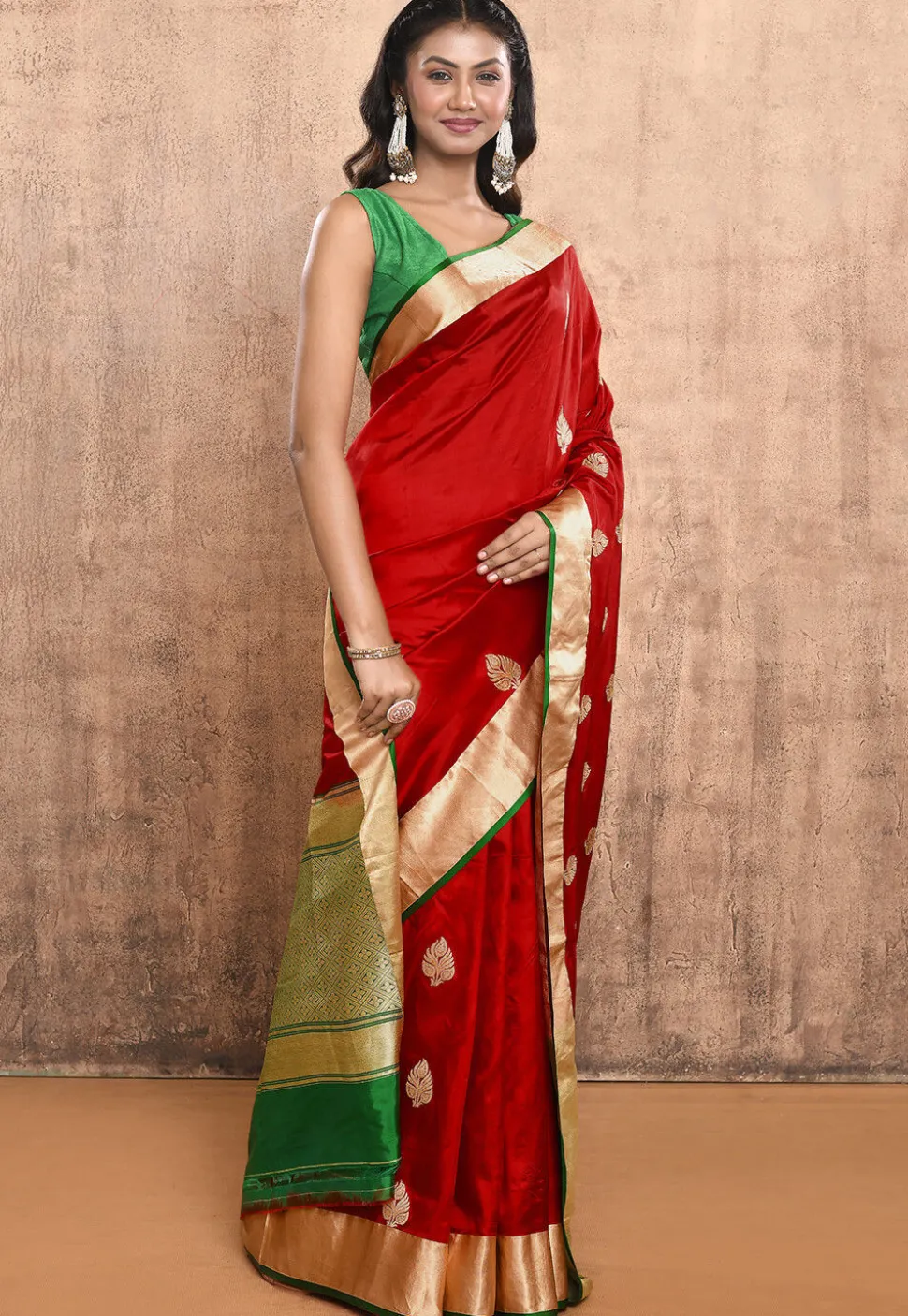 Banarasi Pure Katan Silk Handloom Saree in Red