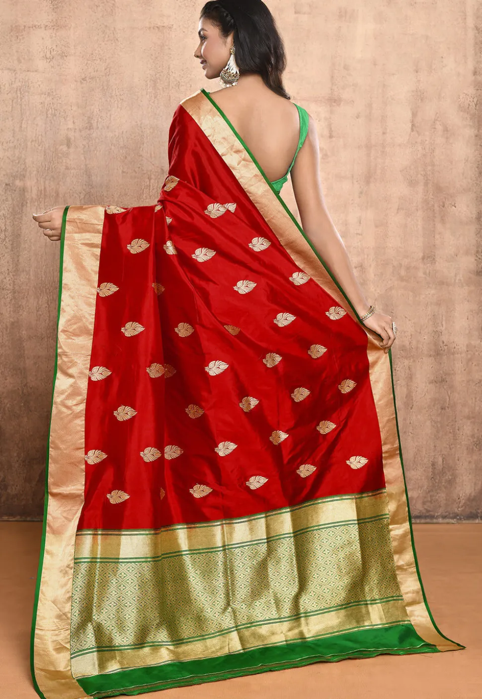 Banarasi Pure Katan Silk Handloom Saree in Red