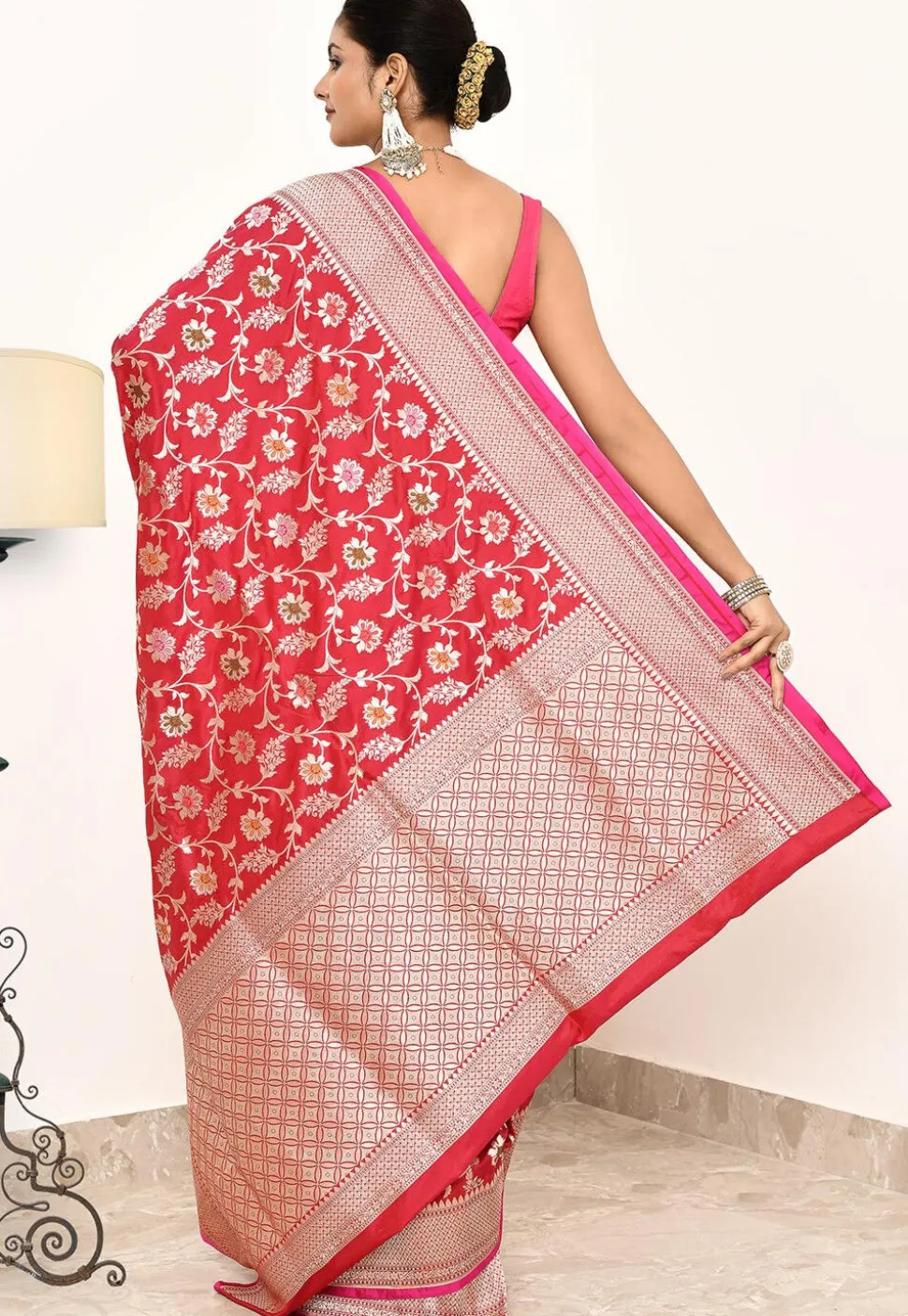 Banarasi Pure Katan Silk Handloom Saree in Red