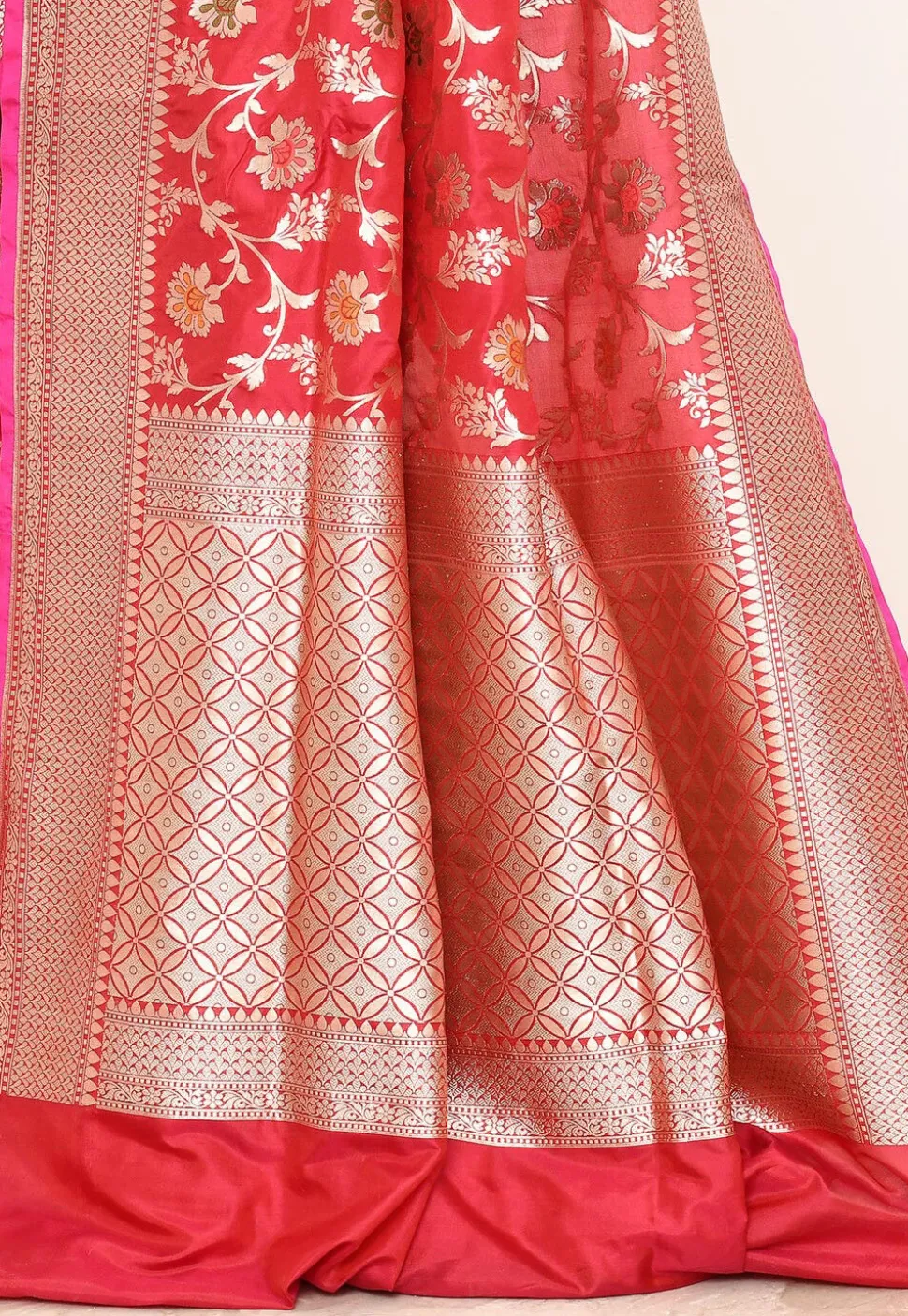 Banarasi Pure Katan Silk Handloom Saree in Red